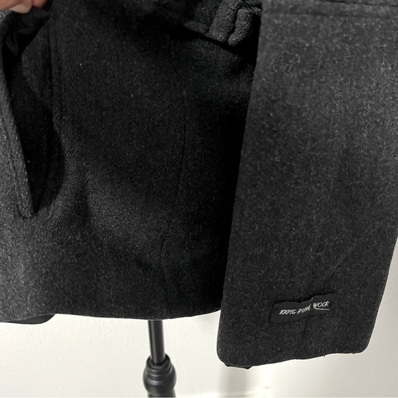 Braetan Women’s 100% Pure Wool Hooded Full Zip Coat with Pockets XL Charcoal/Blk - Picture 9 of 12